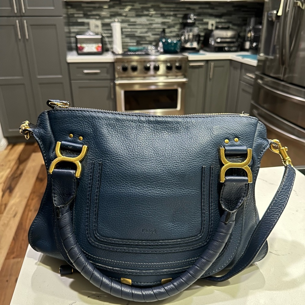 Chloe Marcie Handbag. Blue.
